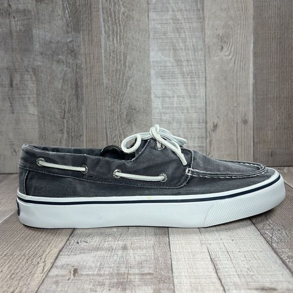 Sperry Men's Bahama II Boat Shoes Sneakers Canvas Denim Salt Washed Gray Size 9 - Picture 7 of 12